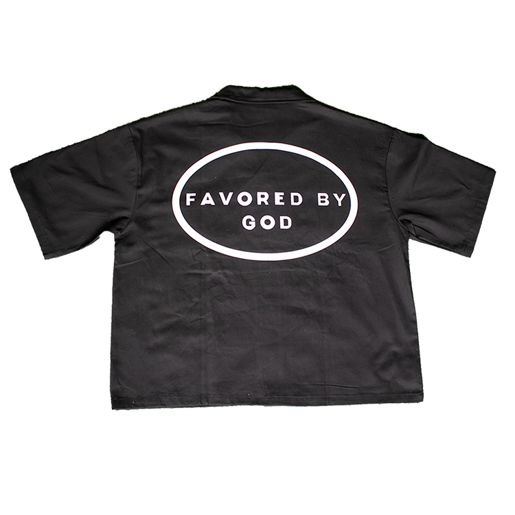 Favored by God Boxy Cropped Button Up