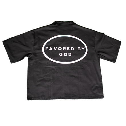 Favored by God Boxy Cropped Button Up