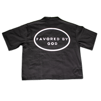 Favored by God Boxy Cropped Button Up
