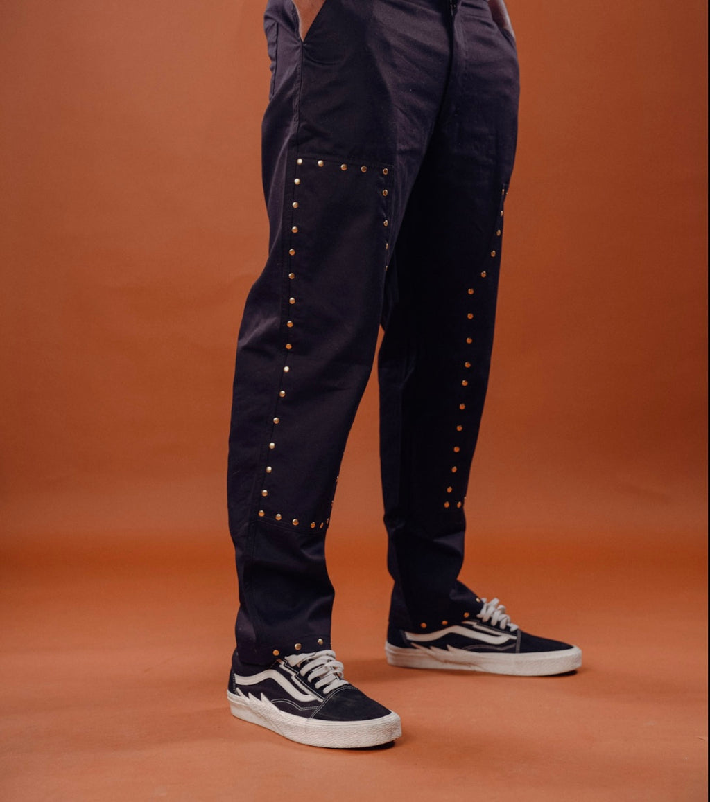 The Work Wear Studded Carpenter Pant Black