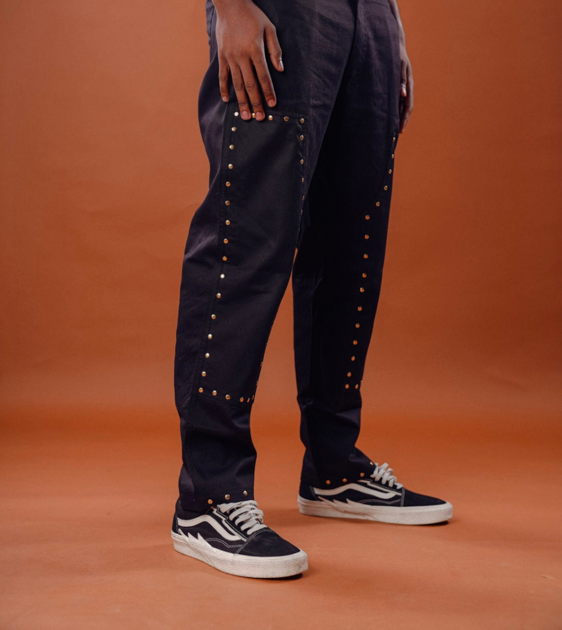 The Work Wear Studded Carpenter Pant Black