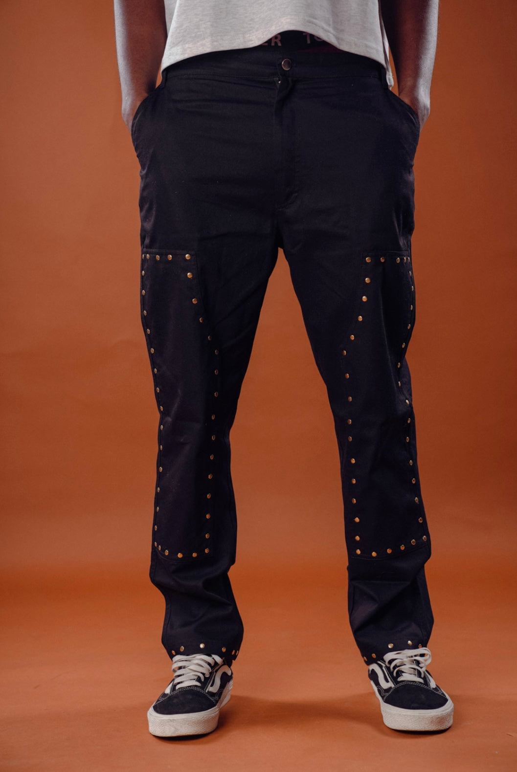 The Work Wear Studded Carpenter Pant Black