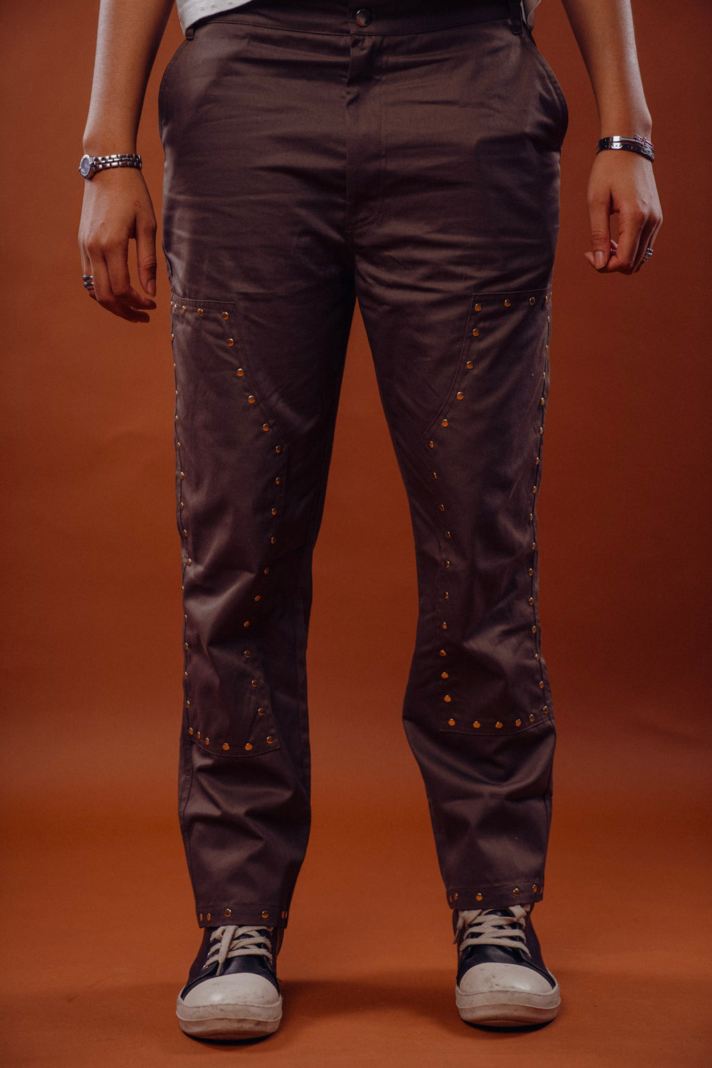 The WorkWear Studded Carpenter Pant Brown