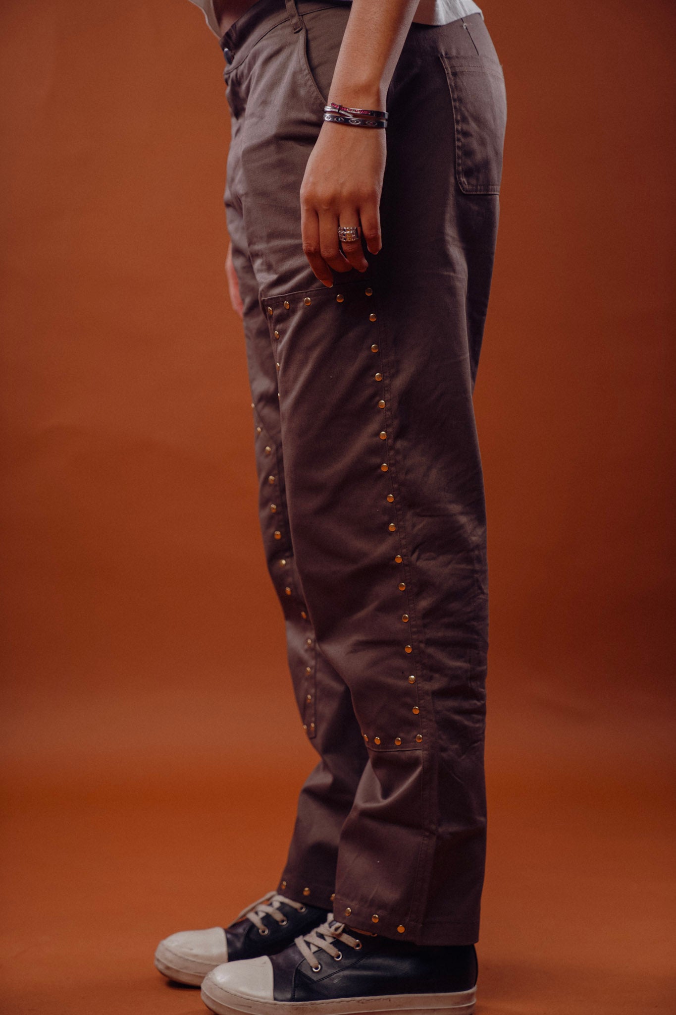 The WorkWear Studded Carpenter Pant Brown