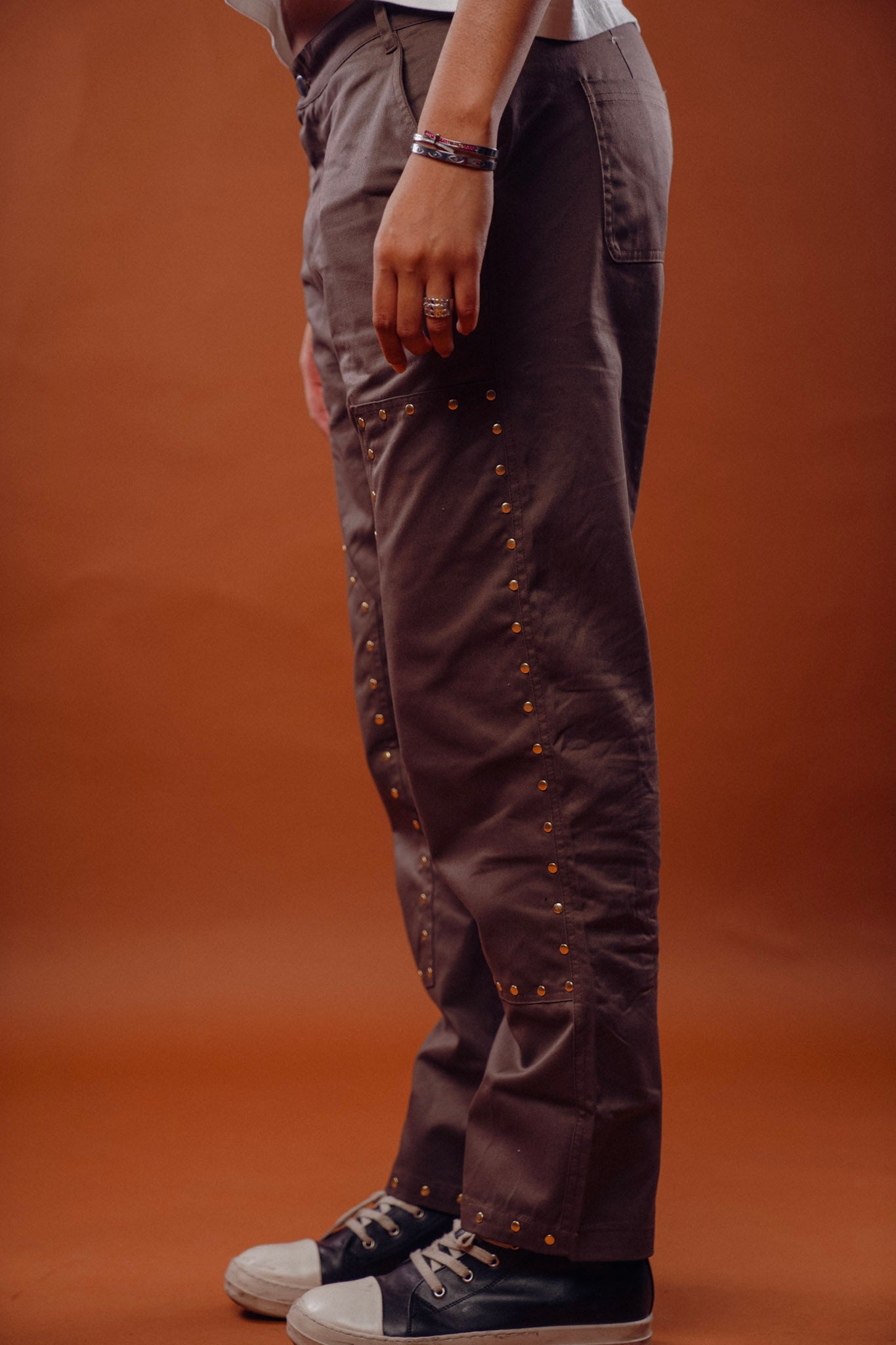 The WorkWear Studded Carpenter Pant Brown